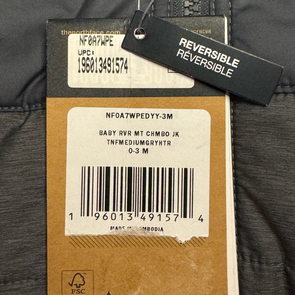 NWT The North Face Baby Boy Mount Chimbo Reversible Hooded Jacket Cozy Warm - Picture 6 of 8